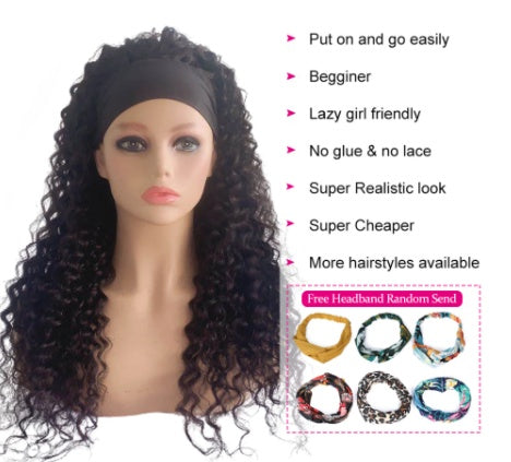 Hair Band Wig Ladies Chemical Fiber Wig