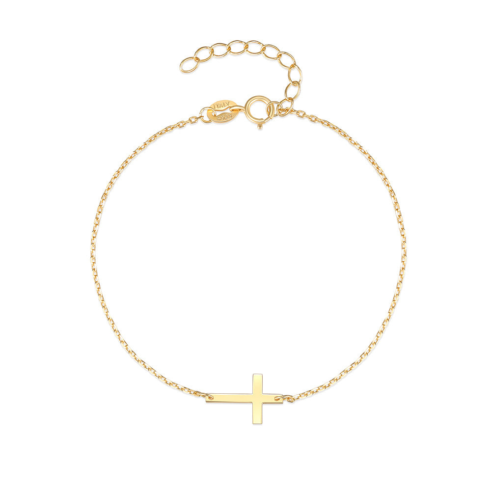 S925 Sterling Silver Creative Cross Bracelet For Women