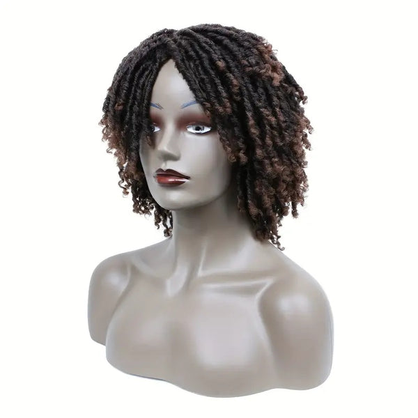 Short Hair Braided Non-toxic Wig African Curly Wig Synthetic Wig African Hair Braided Hook Braided Wig Dirty Braid Headgear