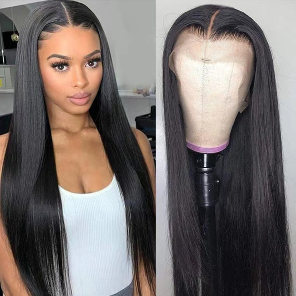 Front Lace Mid-length Straight Hair Women's High Temperature Synthetic Fiber Wigs
